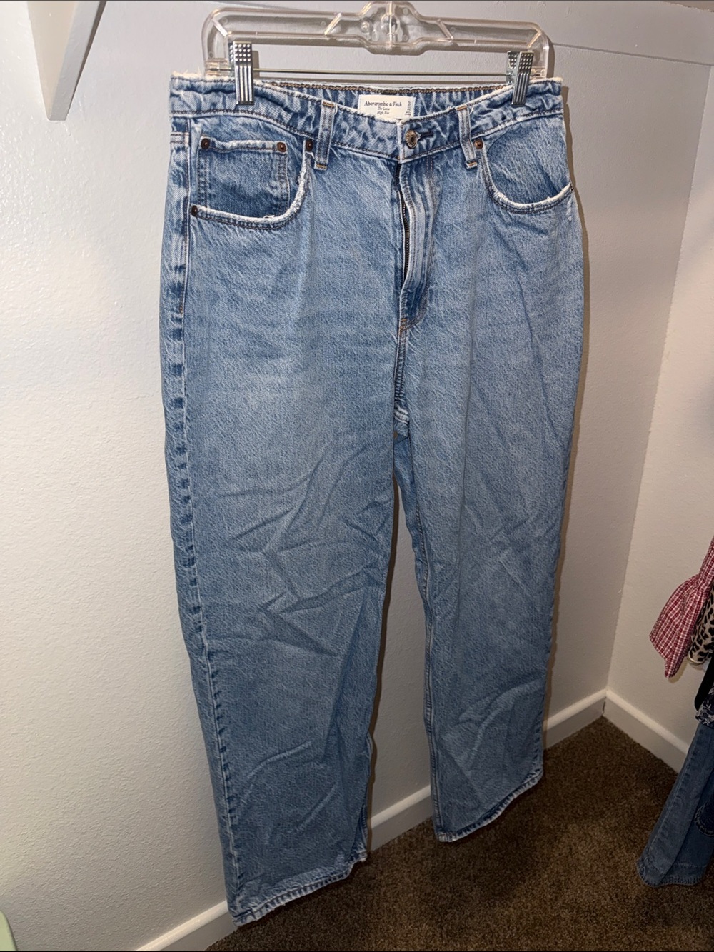 Abercrombie & Fitch Blue High-Rise Straight Jeans